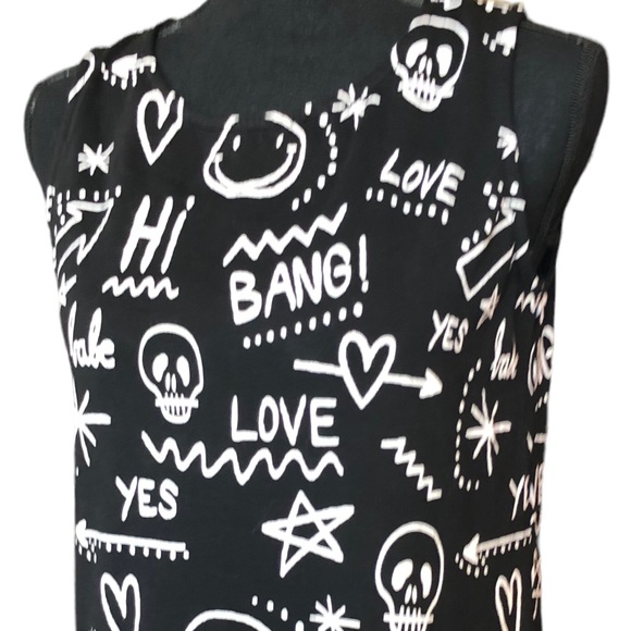 ASOS Graffiti Print Sleeveless Dress Sz 12 - Picture 6 of 11